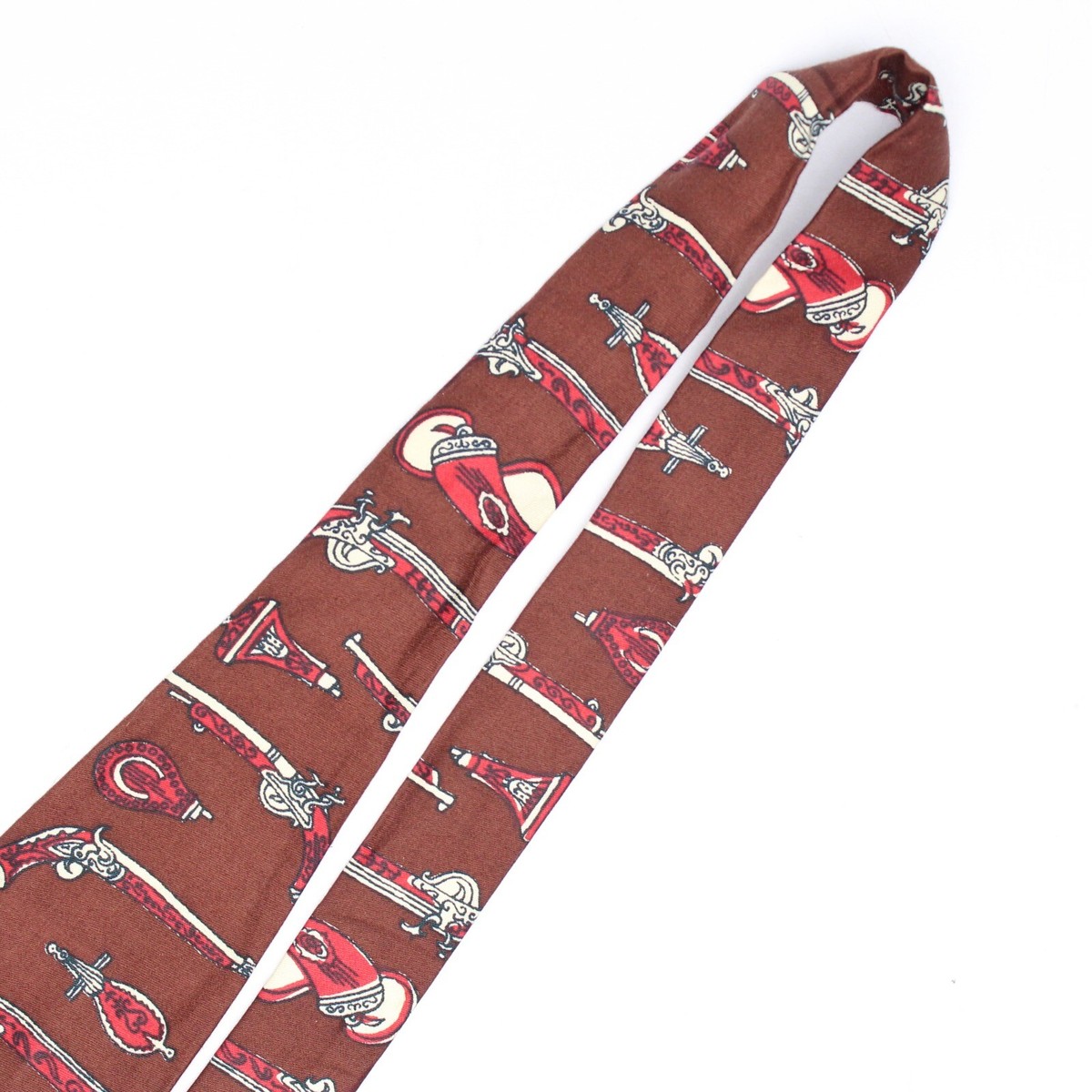 小物 50's Gun Themed ROOSTER Skinny Tie MINTY 1950s Rooster Skinny Tie | Hand Printed | Novelty | Vintage