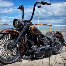 16" Ape Hanger 1.25" Fat Handlebar For Harley Softail Slim Sportster XL 1200 883