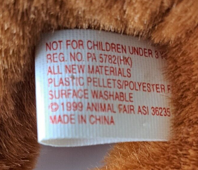 Animal Fair Bush's Best Baked Beans 7.5 inches Golden Retriever Plush Dog 1999