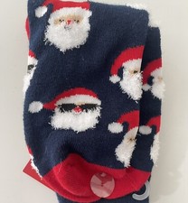 Wondershop Womens Christmas Crew Socks One Size OSFM Blue Red Santa Claus NWT