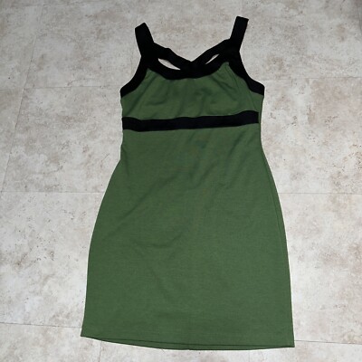 Mystic Green And Black Bodycon Dress Sleeveless Back Cross Women's One Size  | eBay