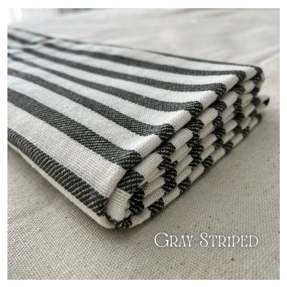 Tela de lino a rayas por yarda, tela de lino lavado para decoración del hogar 90 pulgadas de ancho Foto 2 de 4