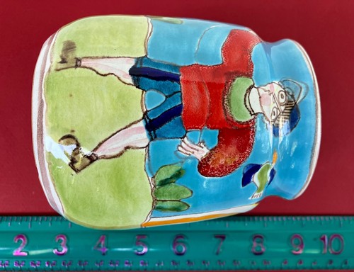 1960's Desimone Italian Pottery MCM 4.5" Vase / Vessel: BOY WITH KITE - Signed - Picture 8 of 9
