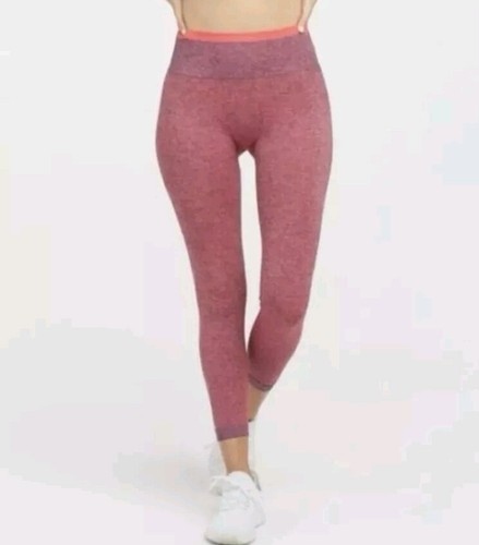 Spanx Shaping Tights SZ M Seamless Sculpt Pants Spacedye Coral Punch Training - Picture 3 of 10
