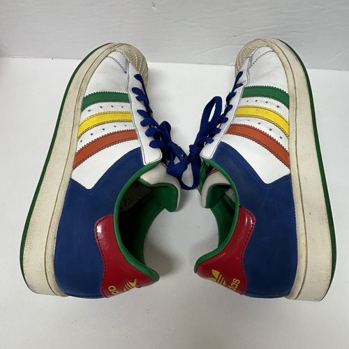 Adidas Superstar Rasta Shoes Red Green Multicolor Sneakers 10.5 Athletic Casual - Picture 4 of 11