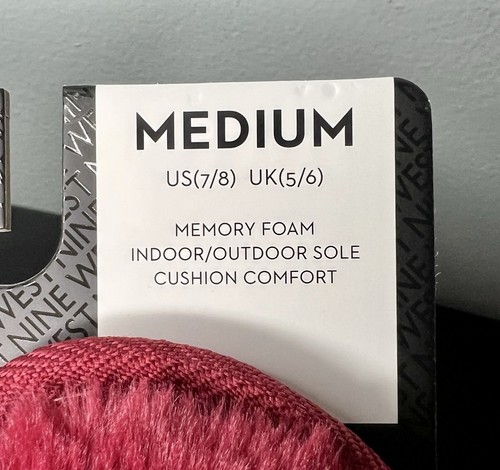 NINE WEST Women's Fluffy Soft Memory Foam Slippers Red Maroon Sz M (US 7-8) NEW - Picture 7 of 11