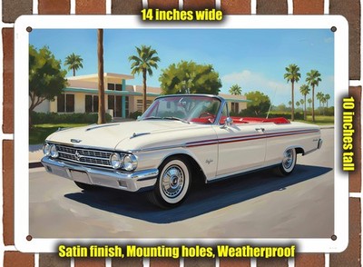 Metal Sign - 1962 Ford Galaxie Sunliner Oil Painting - 14x10