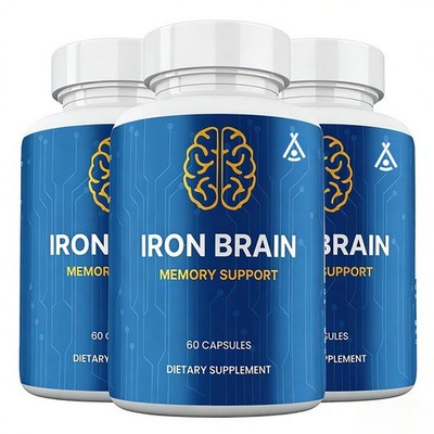 Iron Brain Capsules, Max Strength, IronBrain Supplement Neuro Health (3 pack)