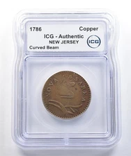 1786 New Jersey Copper Curved Beam Authentic ICG *7795