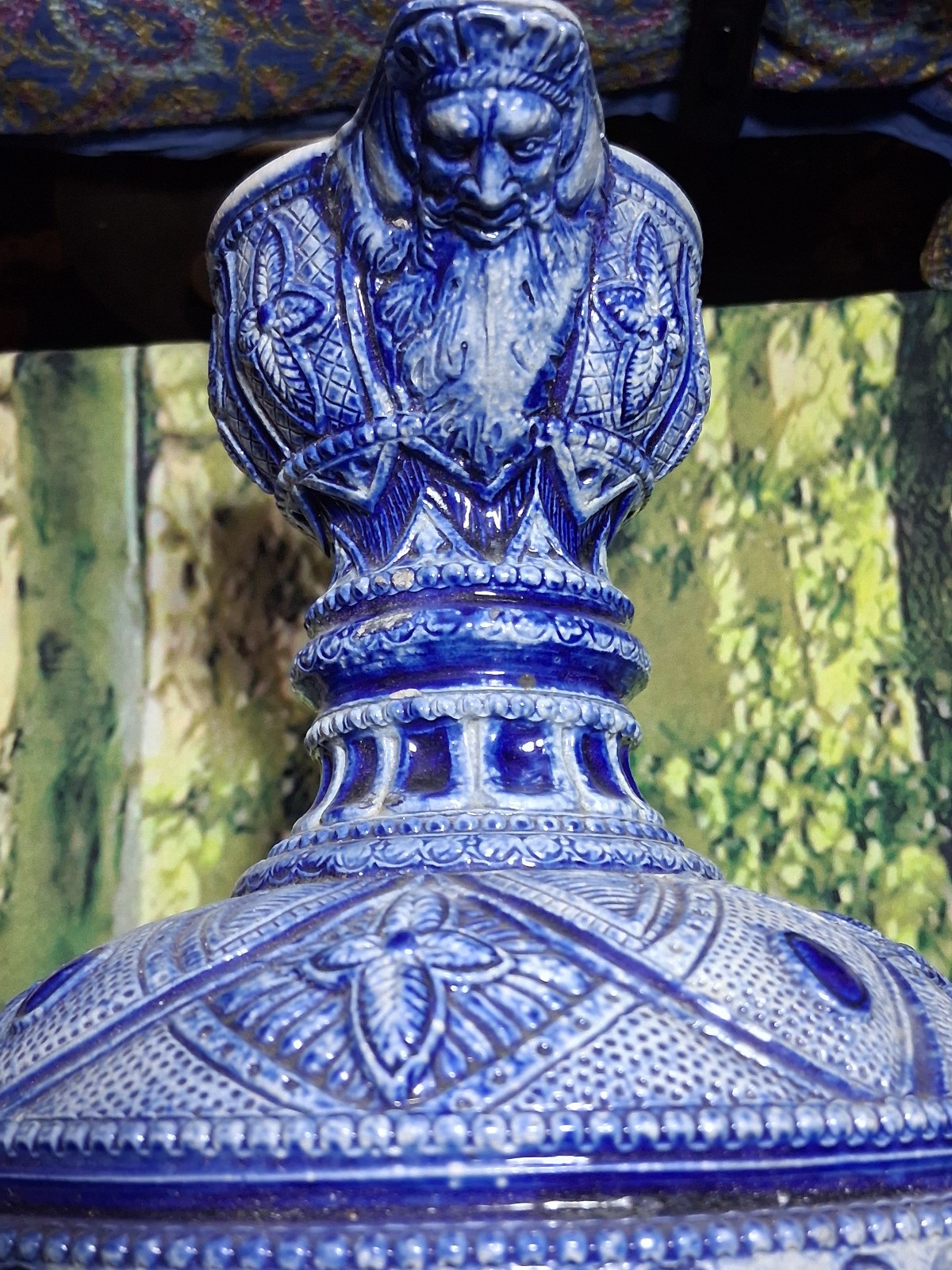 Vintage Colbot Blue & White Salt Glazeed German Westerwald Ewer Pouring Pitcher image 5