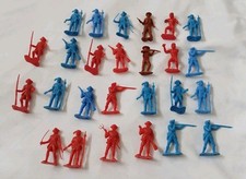 Lot of 26 Vintage Mpc M Cowboys Old West Plastic Figures 2" Marx era 60s Pioneer
