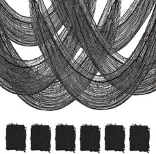 6 Pack Halloween Creepy Cloth 30X72 Inch Halloween Decor - Black