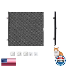 Retractable Pet Gate Portable Expandable Mesh Barrier for Dogs Cats - No-Drill