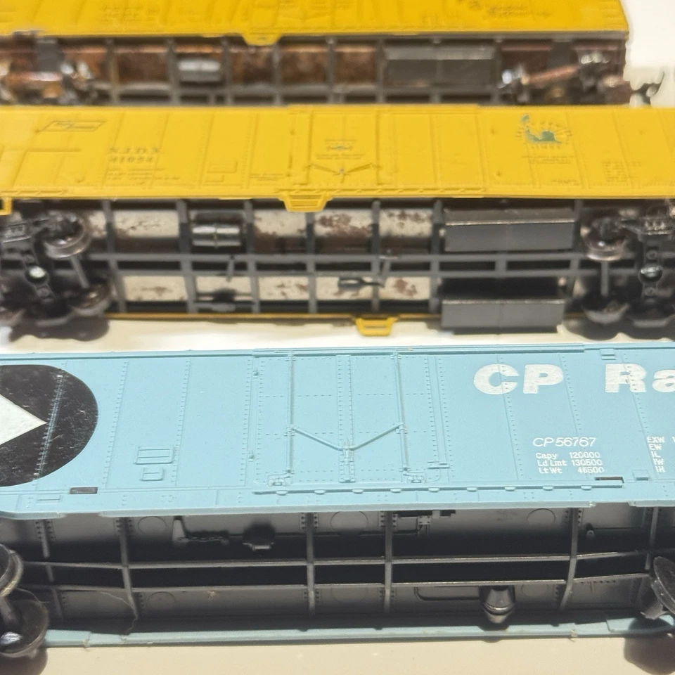 Lote de (6) vagones de carga escala HO SANTA FE RIO JERSEY CP TREN SIN PROBAR Foto 3 de 4