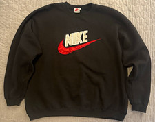 Vintage 90s Nike Big Swoosh Spellout Crewneck Black Red White Mens XL