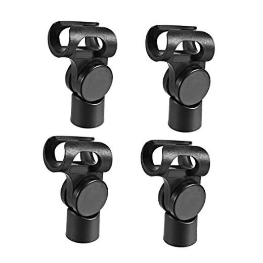 4Pcs Universal Microphone Mic Clip Holder for 17mm Mic Stand Handheld 15mm