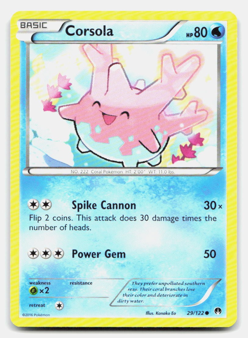 Corsola 29/122 Common BREAKpoint Pokemon NM/LP