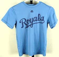 Kansas City Royals #9 Majestic Cool Base Evolution Tee T Shirt Size Youth S