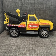 Tonka Steel Classics Tow Truck - Made with Steel  Sturdy Plastic Yellow  Red