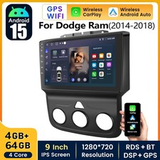 Car Stereo Gps Navi Bt For 2014-2018 Dodge Ram 1500 2500 3500 Android 15 4g64gb