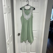 Noelle Mint Green Chemise with White Lace Dress Size S/M