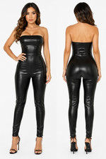Fashion Nova Faux Leather Leggings Women Size M High Waist Black Stretch Skinny