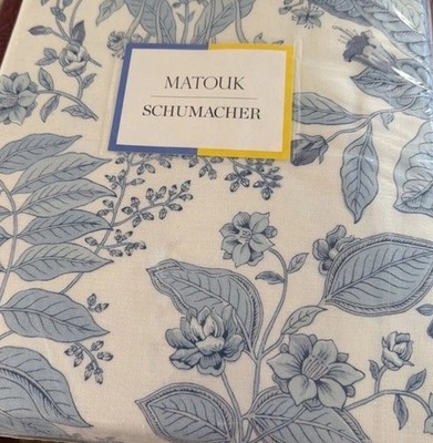 Matouk Schumacher~King Duvet~Pomegranate~Blue~100% LINEN~made USA~MSC036~NWT~
