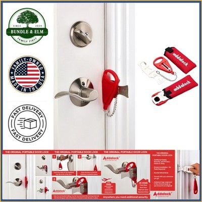 Travel Door Lock Set of 2 for Hotels, Dorms & Apartments - Added Security