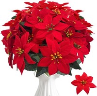 Weihnachtsstern KüNstlich Rot 3 StüCk Deko Kunstblumen FüR Tisch Party Innen