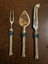 Vintage Beaded Handle Cheese Serving Set   3 ...