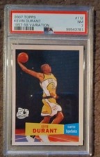 2007 Topps Kevin Durant Rookie Card 57-58 Variation In PSA 7. rookie card picture