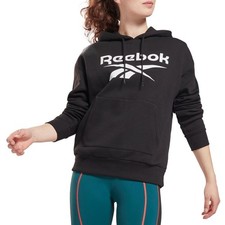 Reebok Women's Hoodie, Black/Big Logo, Small