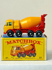 Matchbox No. 21 Foden Cement Mixer Truck with New Model Original Box, Nice