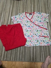 Womens Plus Sz 2x Red Bottom And 3x Multicolored Heart Top VERY NICE!!