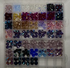 569 Genuine Swarovski Crystal 5100 5101 Tablet Beads Mix 6-14mm AB Vtg Lot