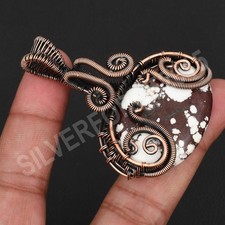 Handmade Copper Wire Wrapped Gemstone Pendant Jewelry Choose Your Gemstone