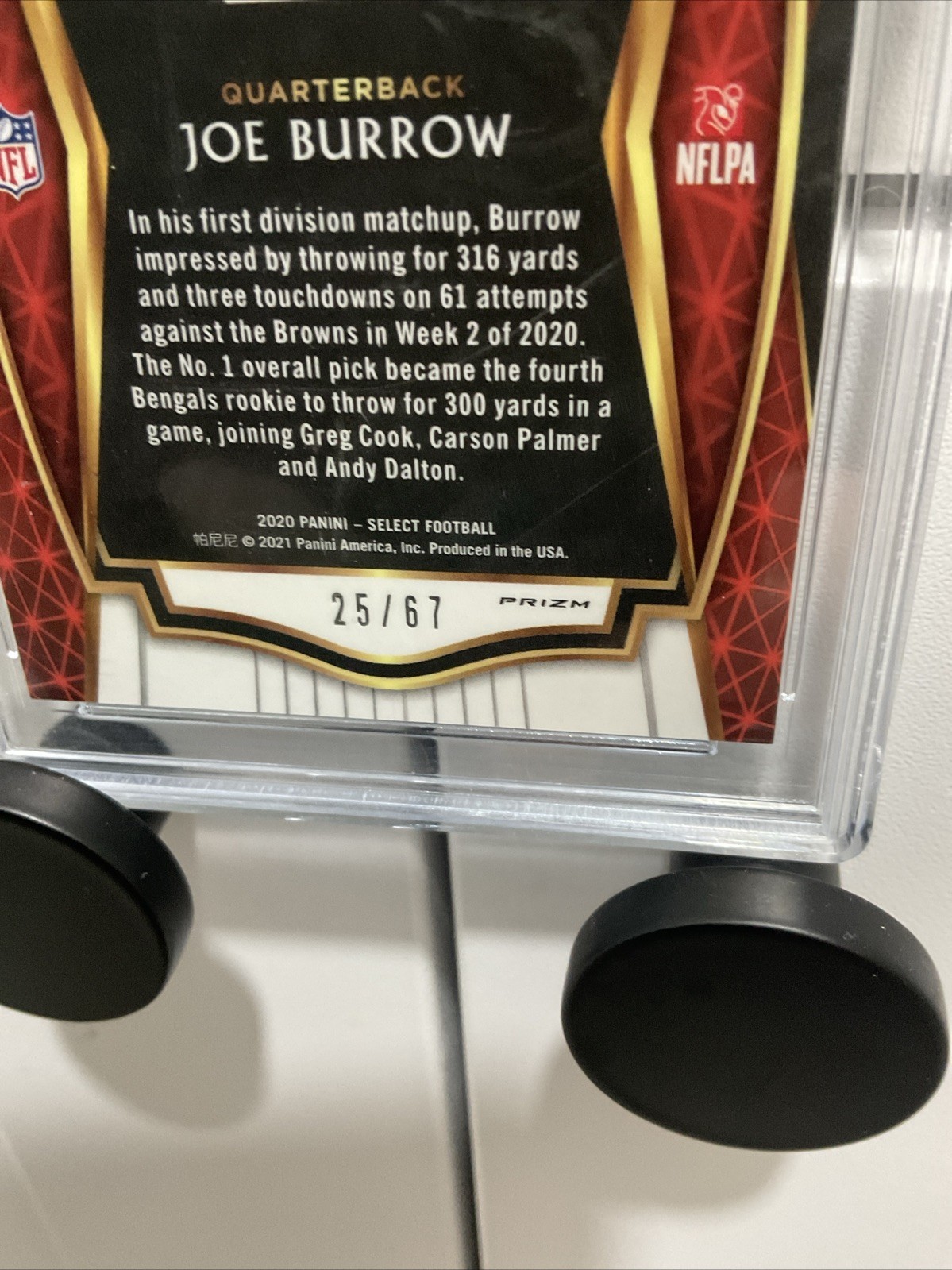 2020 Panini Select - Premier Level Joe Burrow #146 Dragon Scale Prizm /67 (RC) view 4
