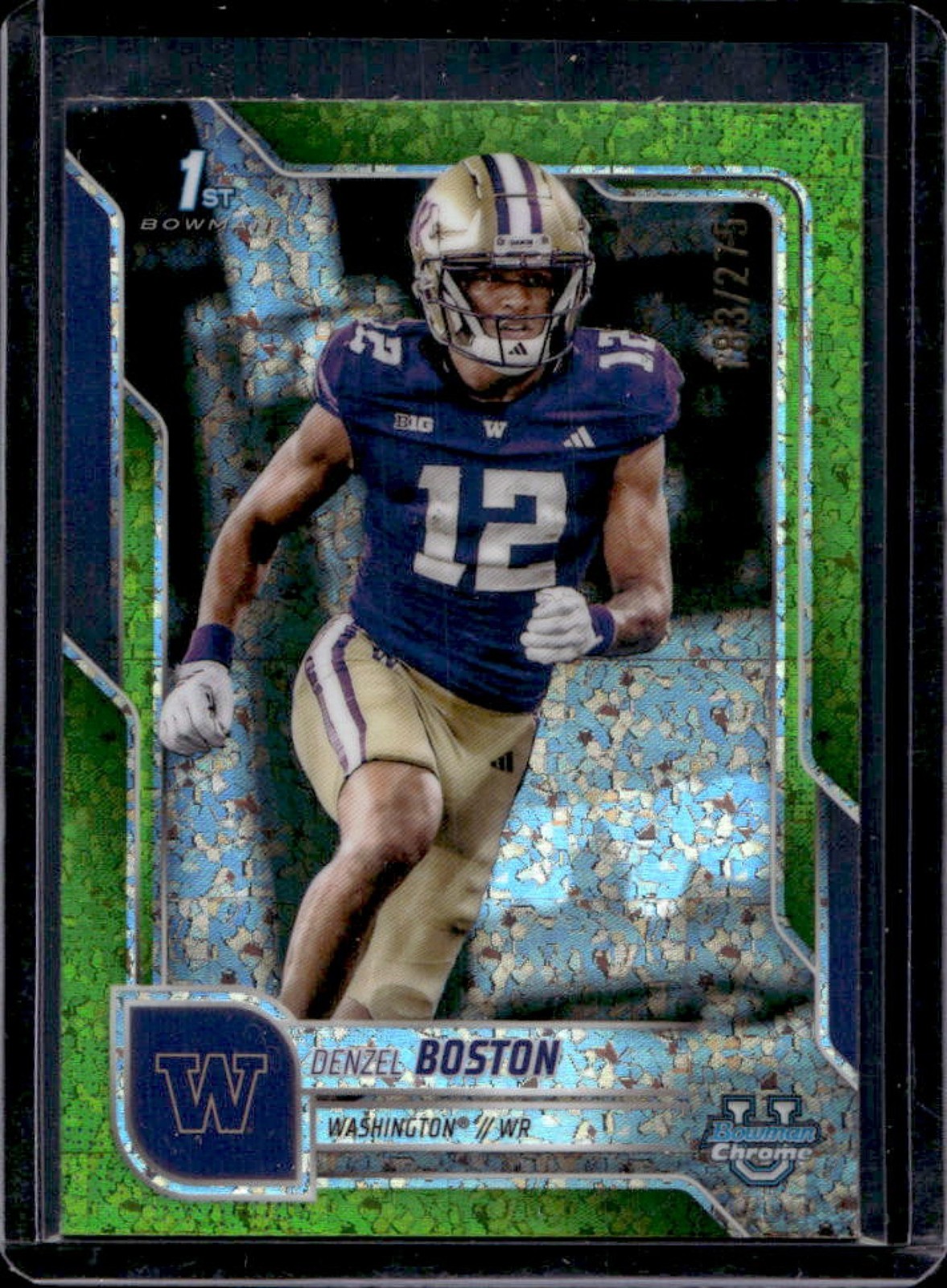 2025 Bowman Chrome U Denzel Boston Lime Green Mini-Diamond Refractor 1st #/275