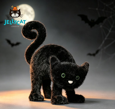 2026 NEU Jellycat Spookipaws schwarze Katze selten Halloween Stofftier + Staubbeutel UK HEISS!