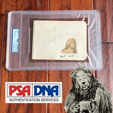 BERT LAHR * PSA * "COWARDLY LION" Autograph Album Page Signed * WIZARD OF OZ
