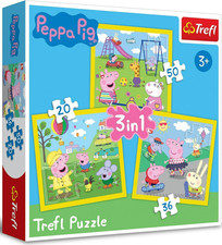 NEW Trefl Jigsaw Puzzle 3 in 1 Pieces 3 Ages Peppa Pig Happy Day