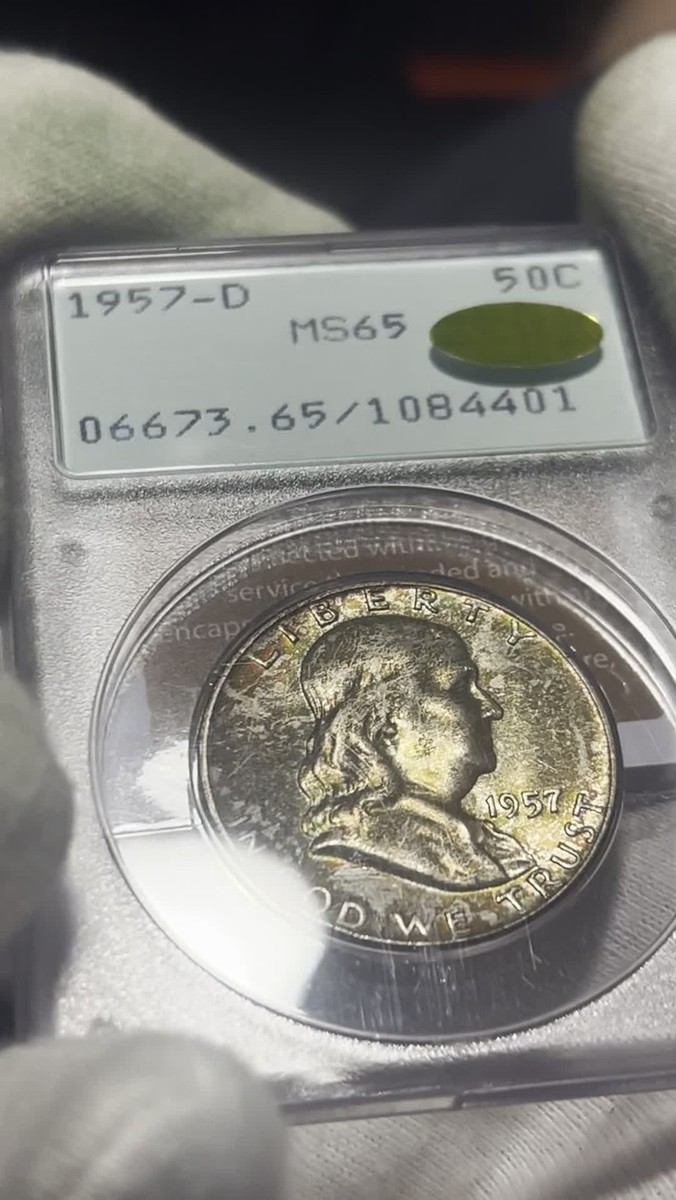 1957-D Franklin Half Dollar PCGS MS65 GOLD CAC 108 Prefix Rattler
