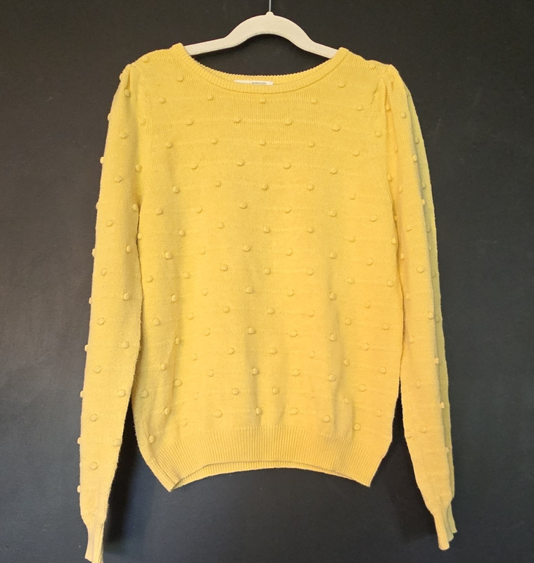 H&M Girls Yellow Solid Knit Pullover Sweater Crew Neck Long Sleeve Size 8-10Y