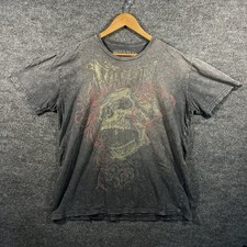 Y2K Silver Star Dragon TShirt Affliction Grun...