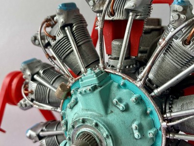 Aircraft Engine Model. Wright Cyclone aircraft engine model 1/12 scale.