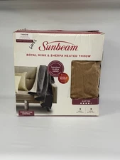 SunBeam Electric Microplush Sherpa Heated Throw Blanket 50"x60"