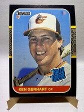 1987 Donruss Rated Rookie Ken Gerhart #30 Baltimore Orioles Baseball Card. rookie card picture