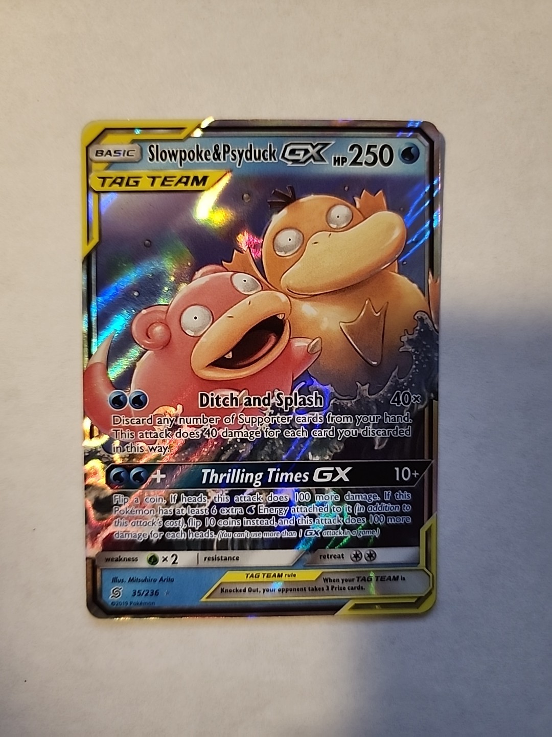Slowpoke & Psyduck GX 35/236 Tag Team Unified Minds Holo Card LP Condition