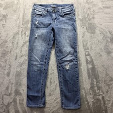 KUT from the Kloth Jeans Womens 4 Blue Straight Leg Medium Wash Distressed Denim