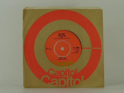 ANDY KIM FIRE BABY I'M ON FIRE (51) 2 Track 7'' Single along with Company Sleeve 